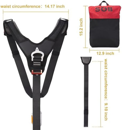 SOB Climbing Harness Shoulder Harness, Adjustable Shoulder Harness with Carabiner, Compatible with Climbing Harnesses