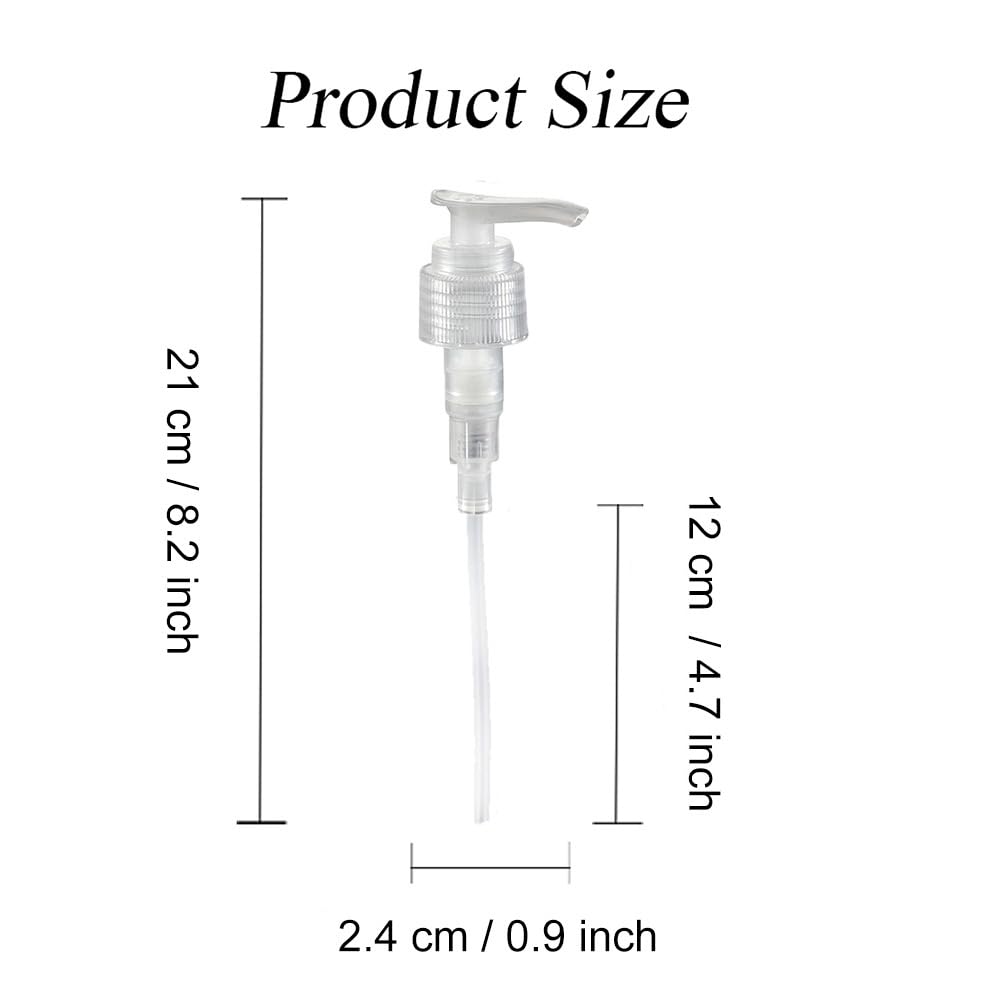 12 Pcs Clear Plastic Soap Dispenser Pump Replacement Lotion Pump Heads for 24/410 Threaded Neck Bottles Compatible with Soap Lotion Shampoo Liquid