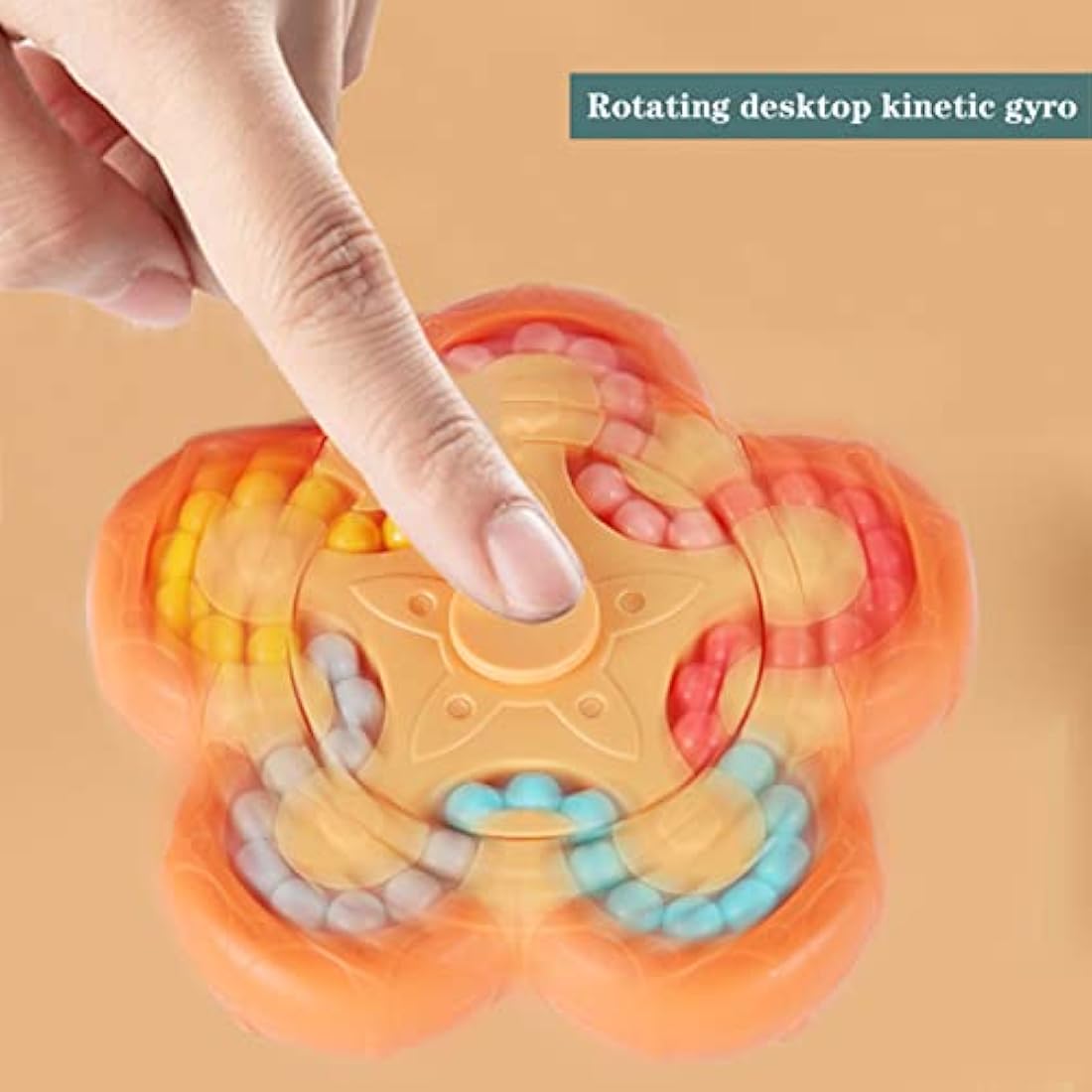 Magic Bean Rotating Cube Toy,Fidget Toy Spinner Ball Sorting Game Puzzle Brain Training Handheld Spinning Decompression Toy,Jigsaw Bean Toy Gifts for Kids,Teens,Adults Rotating Finger Cube Toy