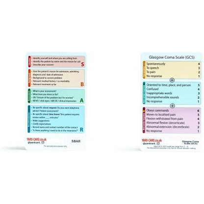 YardCard - Medical Reference Card Set: ECG, Blood Test Ranges, Glasgow Scale, SBAR, & NEWS2 | Ideal for Medical & Nursing Students, Paramedics