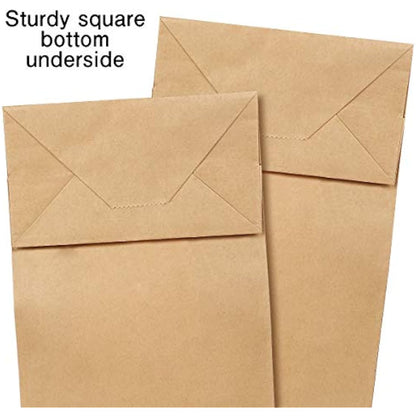 Gaoyong 100 Pieces Brown Paper Bags ,Gift Bags with 100% Pure Kraft Paper for Grocery, Snack, Lunch, Birthday, Xmas Party Supplier and Wedding