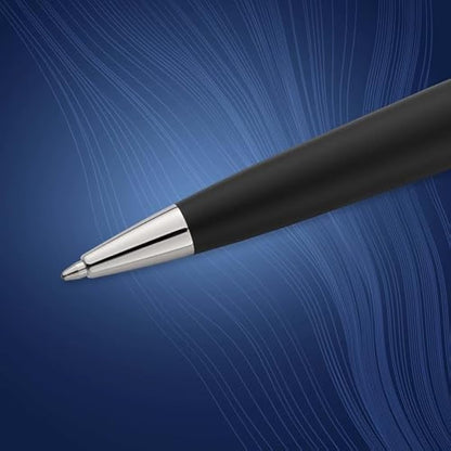 Waterman Expert Ballpoint Pen | Matte Black with Chrome Trim | Medium Tip | Blue Ink | Gift Box