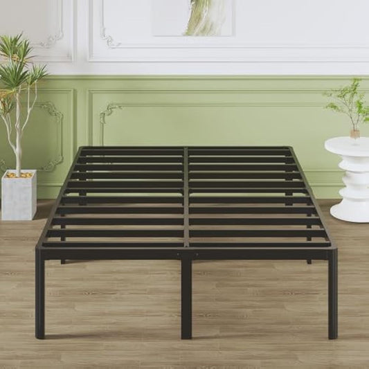 Lutown-Teen High Small Double Bed Frame 4ft with Rounded Corner Legs, Heavy Duty Metal Bed Frame Small Double, Small Double Beds 46 cm High, Noise Free, Easy Assembly