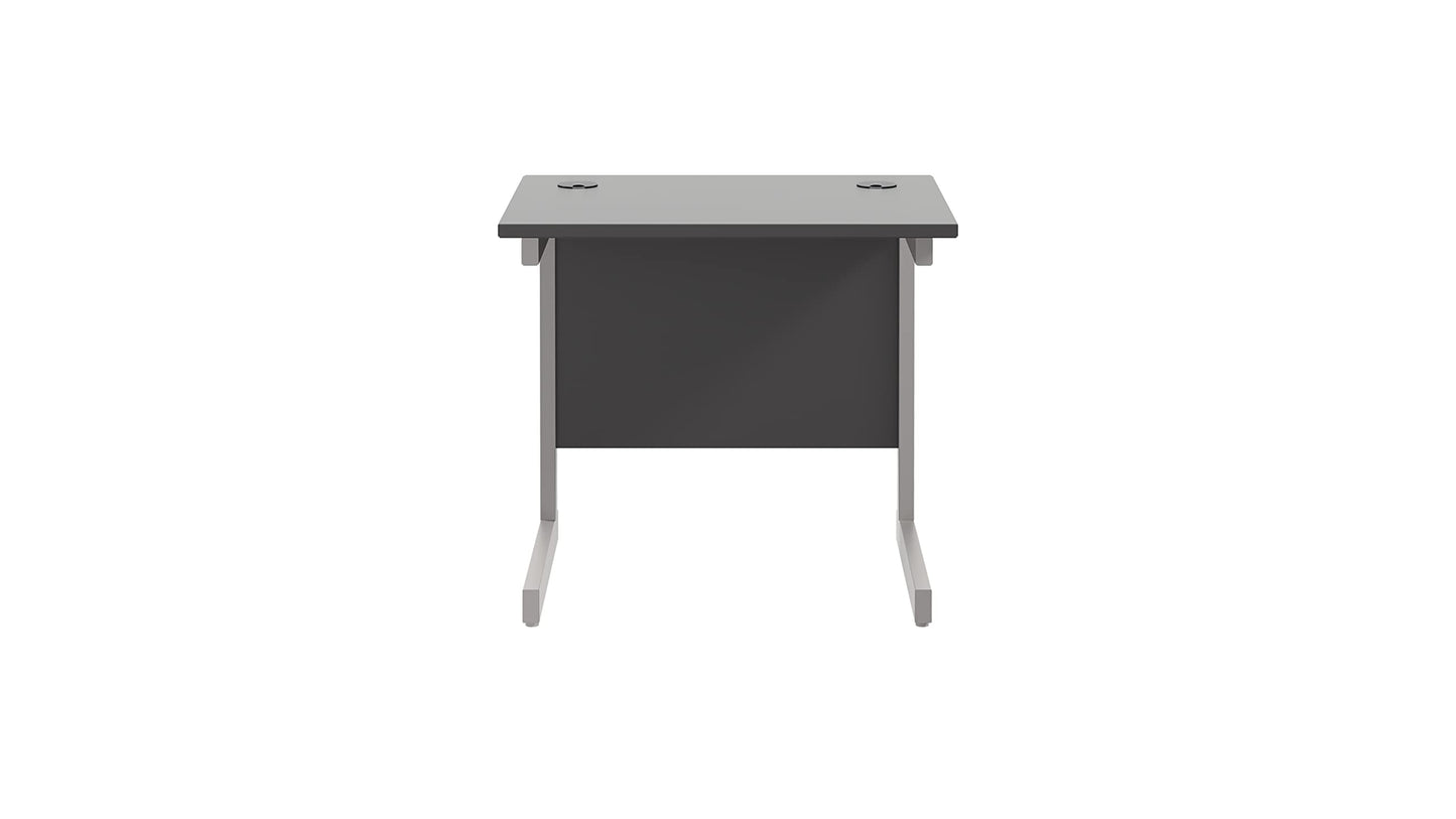 Office Hippo Heavy Duty Rectangular Cantilever Desk, Home Office Table With Integrated Cable Ports, PC Desk for Work or Home, 5 Yr Warranty