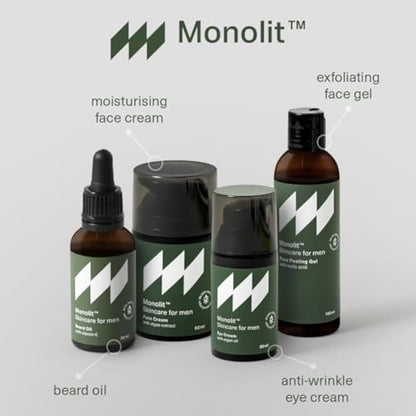 Monolit Face Cream with Algae Extract, For Man, Nourishing Avocado Oil, Anti-aging Spirulina, Moisturizing Coconut Oil, 50ml