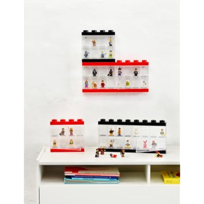 LEGO Minifigure Display Case 16 Black, Stackable Container for Wall or Desk, Space for 16 Minifigures, Home Office Display Cabinets LEGO storage