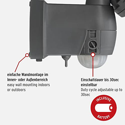Brennenstuhl Battery LED Light LUFOS 200 with Infrared Motion Detector IP44 210lm