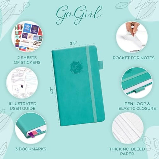 GoGirl Planner and Organizer for Women – Pocket Weekly Planner, Goals Journal & Agenda for Time Management & Productivity. Undated (Turquoise)