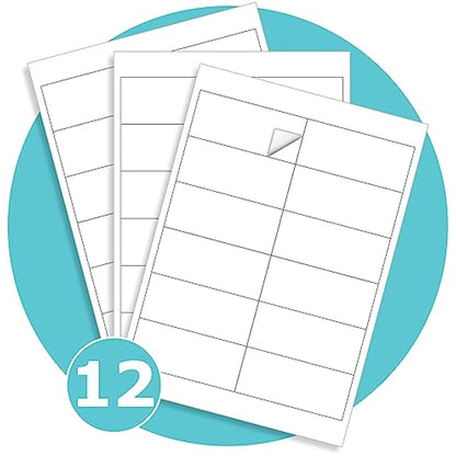 Triplast 50 x Multipurpose A4 Label Sheets - 12 Labels Per Sheet (99 x 42mm Each) - Easy Peel White Labels for Inkjet & Laser Printer - Address Labels, Shipping Labels, File Labels, DIY Stickers