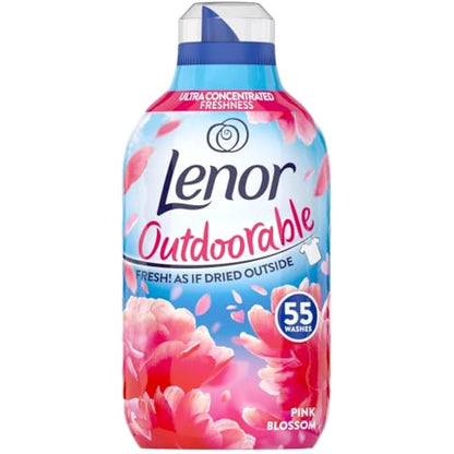 Lenor Outdoorable Fabric Conditioner Pink Blossom 55 Washes, 770ML - Ultra Concentrated Freshness- 100% Recycled Bottle