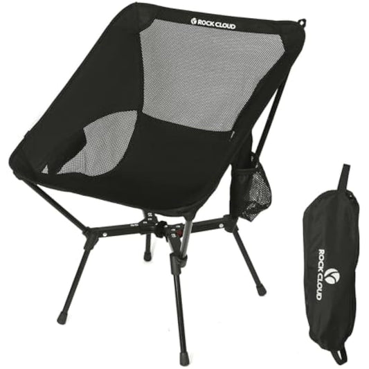 ROCK CLOUD Portable Camping Chair X-Shape Ultralight Chairs Lightweight Fold Up Outdoor with Carry Bag for Garden Picnic Hiking Backpacking Lawn Beach Sports