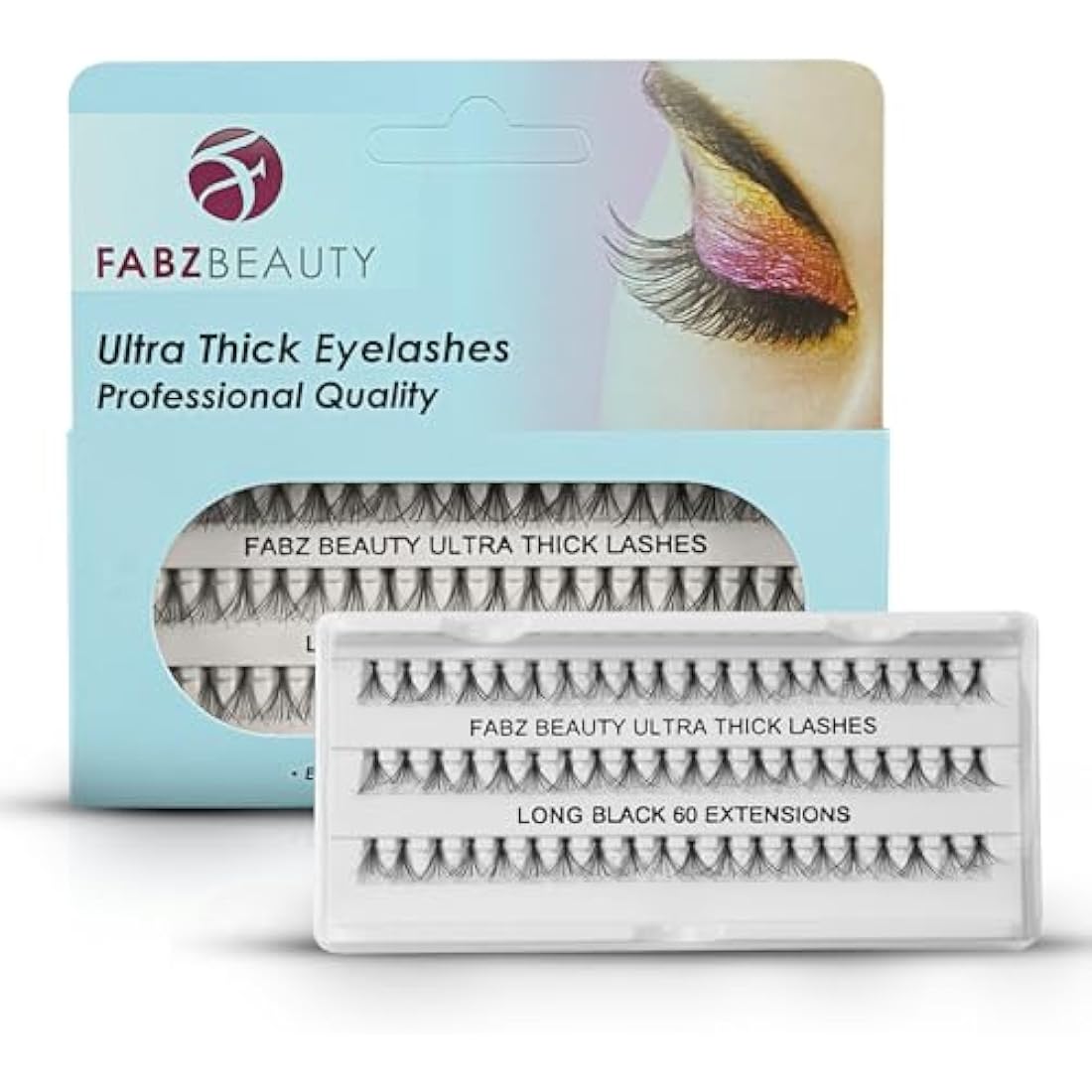 Individual Cluster Eyelashes False Extension | Ultra Thick Knotted Cat Eye Lash Clusters | Lightweight and Waterproof for a Stunning Look (Long 12 mm)