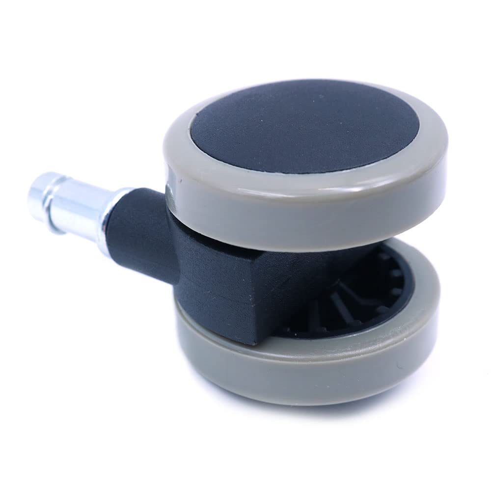 WANGCL Office Chair Casters Floor Protecting Rubber Set of 5 50 MM Castor Wheels with Standard Stem Size Gray