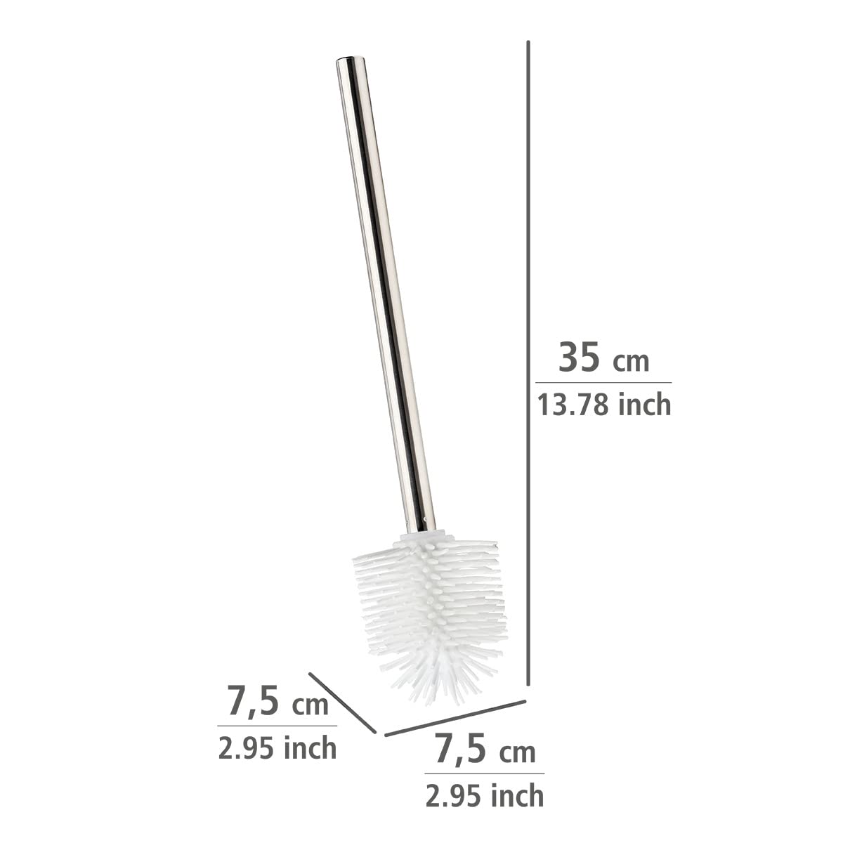 WENKO Silicone Replacement Toilet Brush, with Non-Stick Effect, White, 7.5 cm