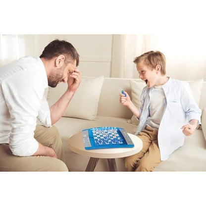 Lexibook, ChessLight, Electronic Chess Game with Touch, Sensitive Keyboard and Light and Sound Effects, 32 Pieces, 64 Levels of Difficulty, Battery, Blue/Grey, LCG3000