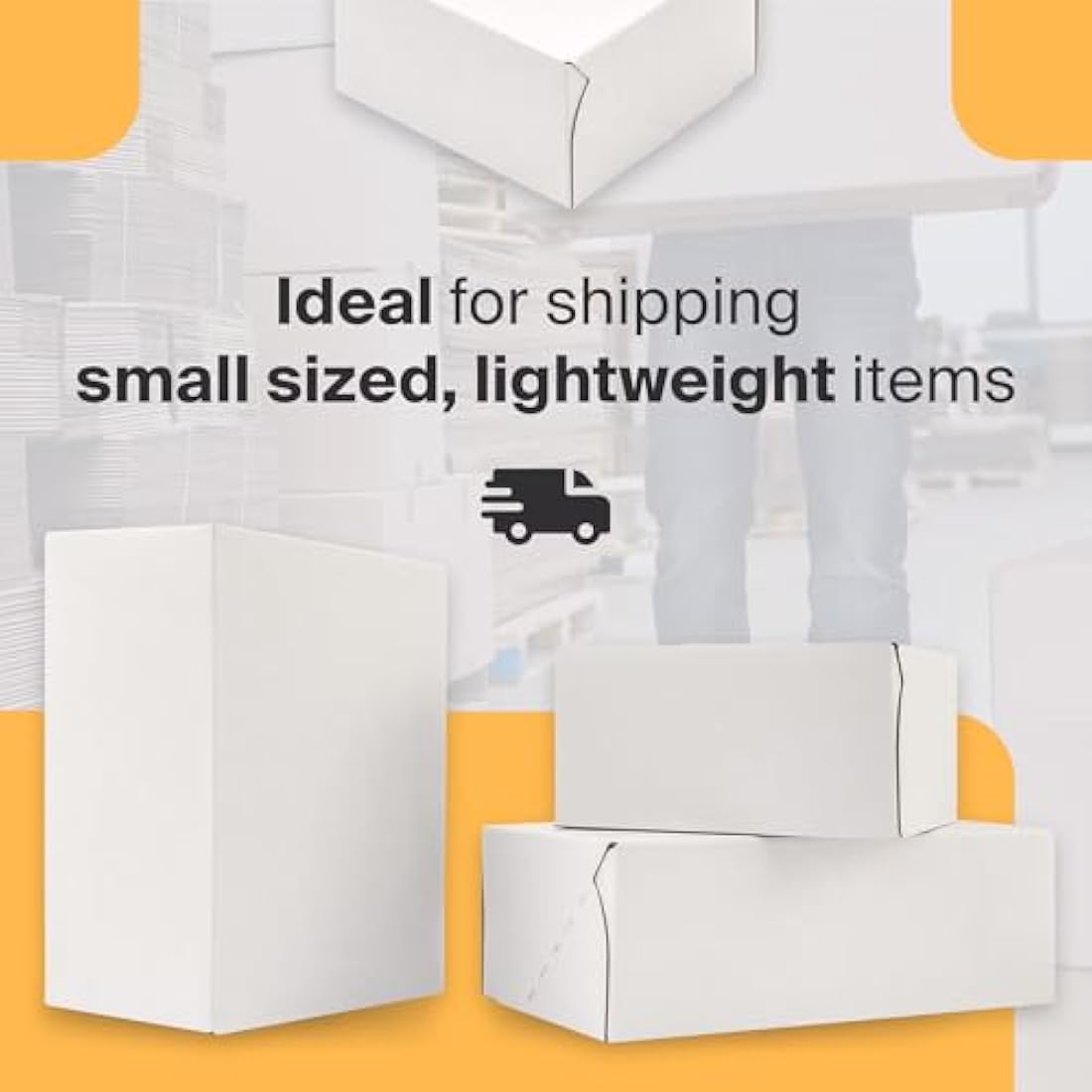 Packaging Hero 25 x 20 X 10 cm (aprox. 10" x 8" x 4") White Corrugated Cardboard Mailing Boxes, gift boxes, e-commerce box with free clear round stickers (10 pack)