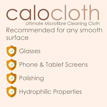 Calotherm Calocloth Pro Microfibre Optical Lens Cleaning Cloth PFAS Free 8"x6" - value carton x24 cloths,White,8 x 6-Inch