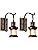 Vintage Glass Wall Sconce Fixtures 2-Pack, LULING Rustic Nordic Glass Wall Light Fixtures Retro Metal Black Painted Colour Wall lamp for Restaurant Home Bar Bedroom Bedside Corridor Decorate (No Bulb)