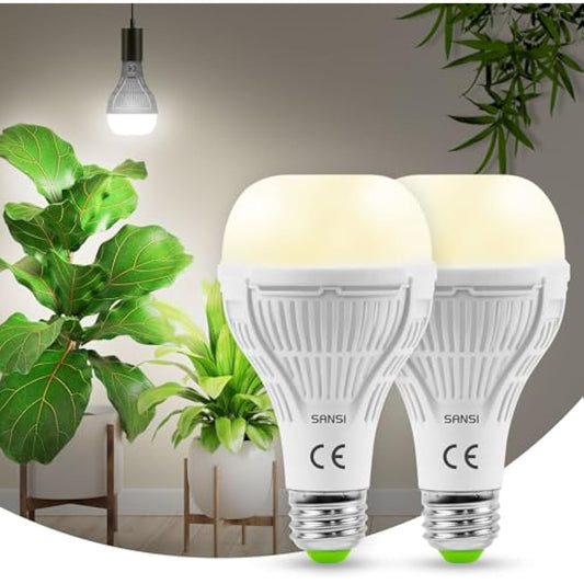 SANSI 15W LED Grow Light for Indoor Plants - 2Pack, 200W Equivalent Full Spectrum LED E27 Plant Grow Light Bulb with Frosted Lens (PPF: 27μmol/s, 120° Beam Angle, Veg Coverage: 2x2 Sq Ft)
