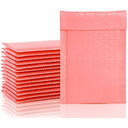 VEYLIN Bubble Mailers,24PCS Poly Bubble Mailers Small Padded Envelopes for Shipping, Mailing, Packaging(110x190mm Pink)