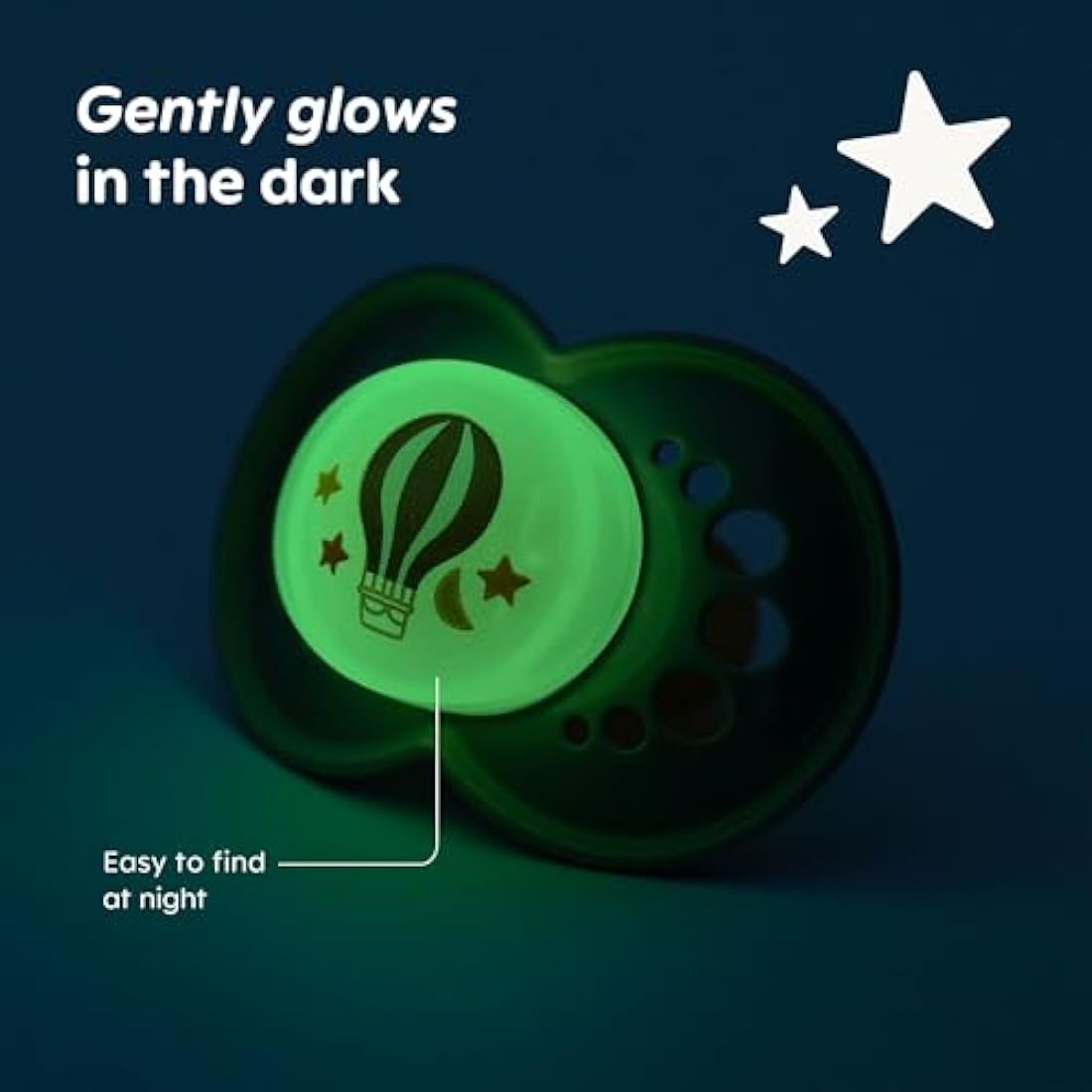 MAM Original Night Soothers | 18-36 Months | 2 Pack | Glow in The Dark Dummies | Comes in Dummy Steriliser Case | Sustainable Materials | Baby Accessories | Cream (Various Designs)