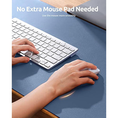 YSAGi Leather Desk Mat, Large Mouse Mat, Non-Slip Desk Pad, Waterproof PU Leather Table Protector Writing Pad for Office and Home (80 x 40 cm, Sea Blue)