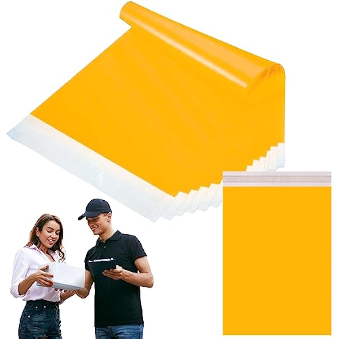 10pcs 60x70cm Yellow Vintage Postage Bags - Self Seal Mailing Bags for Clothes & Parcels