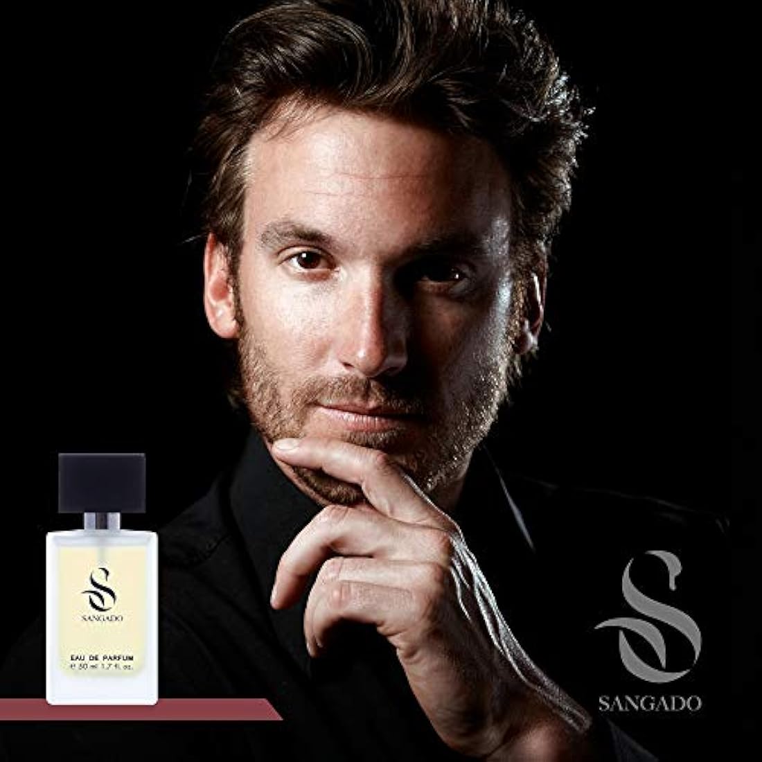 SANGADO Amour. Inter. Perfume for Men, 8-10 Hours Long-Lasting, Luxury Smelling, Oriental Woody, Fine French Essences, Extra-Concentrated (Eau de Parfum), Elegant for Men, 50 ml Spray