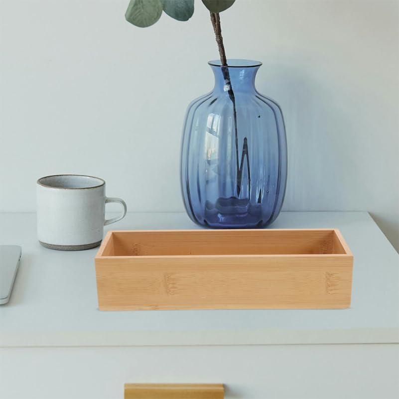BESPORTBLE Bamboo Storage Box Wooden Small 2pcs Boxes without Lid, Organizer for Home Sundries, Makeup and Jewelry Display