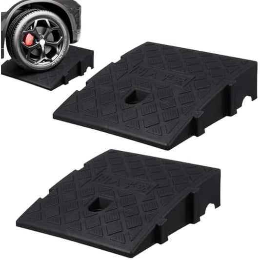 Street Solutions Kerb Ramps, 2 Pack Lightweight Portable Mobility Threshold Ramps for Wheelchairs, Cars Vehicles, Caravan, Scooter Wheels, Skateboard, Motorcycle, Disabled Chair & Dog (25 * 27 * 7cm)