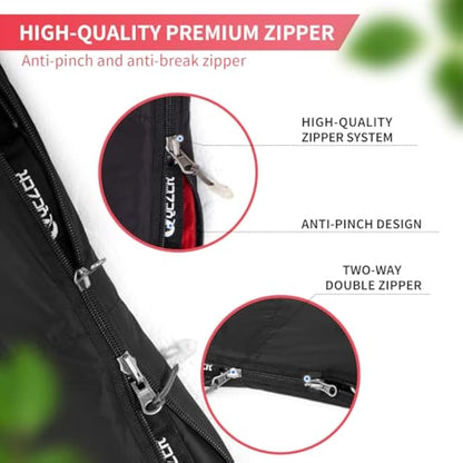 QEZER Down Sleeping Bag,Lightweight Rectangular Winter Sleeping Bag [1180g/1860g] for Adults and Kids 4 Season Camping, Hiking,Warehouse and Moutaineering Outdoor