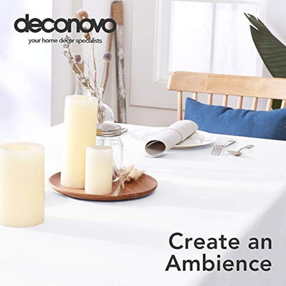 Deconovo Christmas Decorations Home Decorative Oxford Wipeable Tablecloth Rectangle Water Resistant Tablecloth for Party 130x130cm(51x51in) White