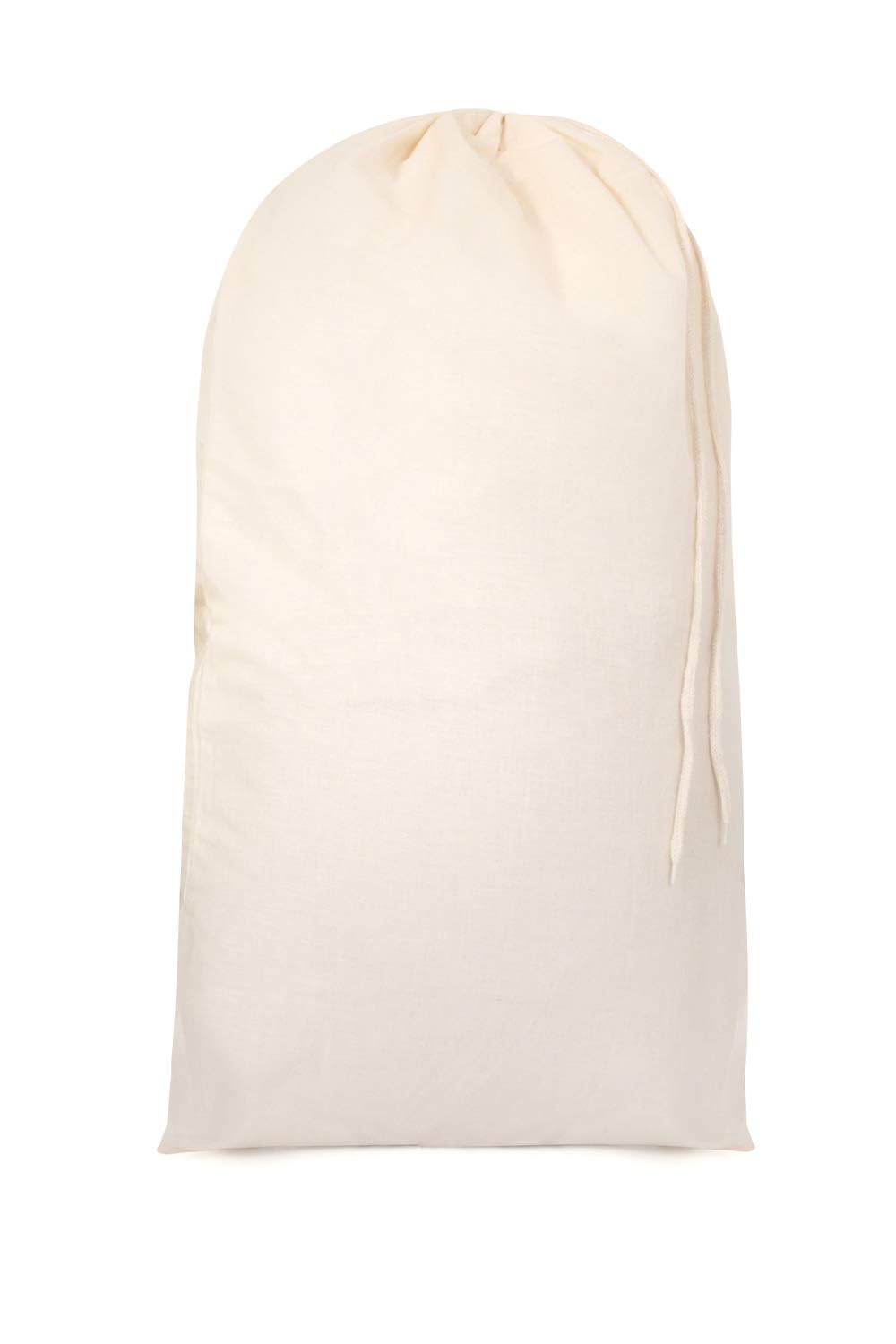 Bronta Mill Plain Natural 100% Cotton Drawstring Stuff Bags | Eco Friendly Storage Pouch | XL - 75 x 50cm (Natural, Pack of 1)