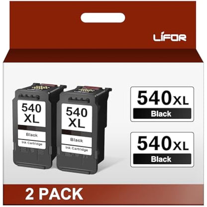 LIFOR PG-540XL 540XL Ink Cartridges Black Replacement for Canon 540 Ink Cartridges XL PG540XL PG540 PG-540 for Canon Pixma TS5150 MG3600 MG3650S TS5151 MG3650 MG4250 MX475 TS5100 MG3250 MG4200(2-pack)