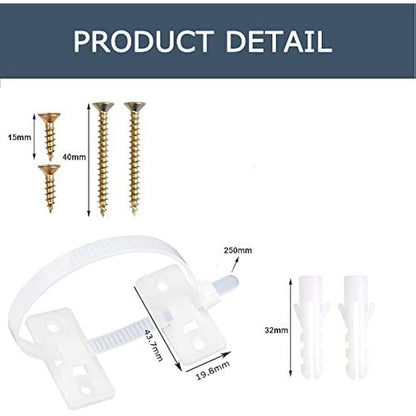 Furniture Straps (20packs), Baby Proofing Anti-Tip Furniture Anchor Straps kit, Falling Furniture Prevention Device, Safety Furniture Wall Anchors for Baby Proofing & Pet Protecting,White