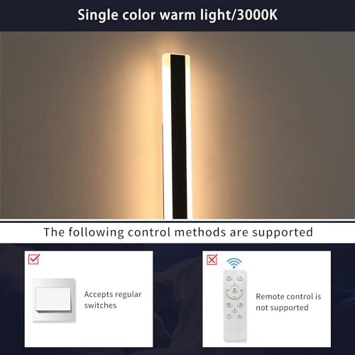 Mikeru 150cm Outdoor Garden Wall Light, 48W Minimalist Exterior Wall Lights 2Pack Christmas Lights Outdoor Warm White 3000K Hard Wired Downlight Wall Light 5300 Lumens for Cabinet, Balcony