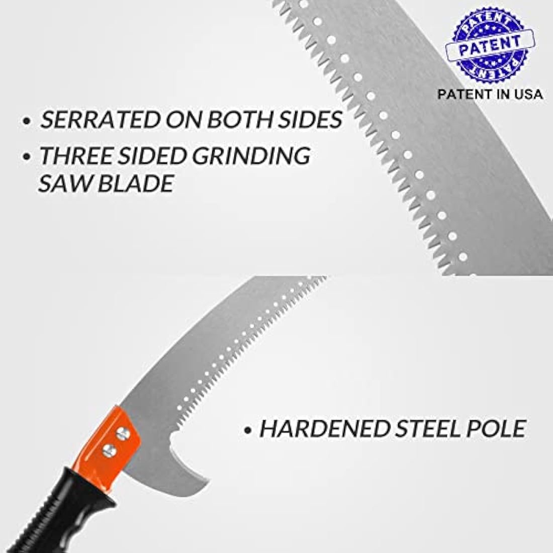 Walensee Pole Saws for Tree Trimming 304cm Lightweight Manual Stainless Steel Extension High Pole Pruning Pole Saw with Blade for Trimmer Branches Pole Cutter Pole Pruner at Forestry Yard Garden Patio