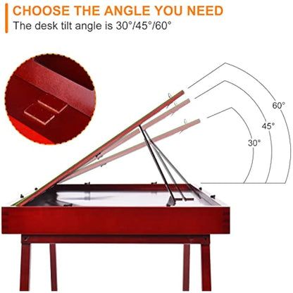 Folding Wooden Jigsaw Puzzle table with Storage Drawer and Rechargeable LED Light - jigsaw board with Adjustable Angle, Relief for Back and Neck Pain - Ideal for Adult Puzzle Enthusiasts
