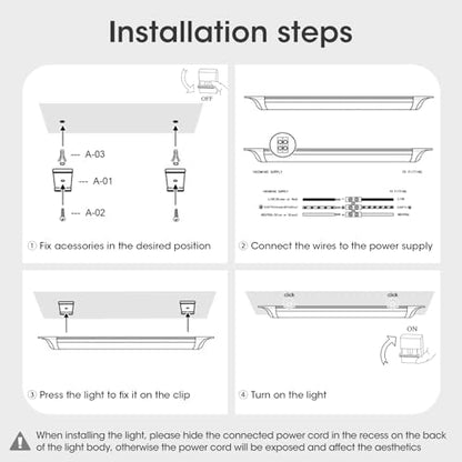 HUMIGA 5FT LED Batten Light, 50W Low Profile Wall Ceiling Surface Mounted Fitting, IP20 Slim Wide Tube Lighting for Office/Home/Shop/Workshop/Warehouse, Neutral White 4000K,2 Pack