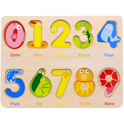Toddler Puzzles for kids age 2-4 years old-Wooden Learning Number Preschool Puzzles