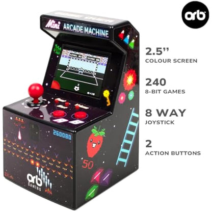 Orb Mini Retro Handheld Games Console & Arcade Bundle - 1 x 150 In-Built Games Console & 1 x 240 In-Built Games Arcade, Full Colour LCD Screen - Thumbs Up!