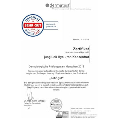 JUNGLÜCK Hyaluron Concentrate | Gives you valuable moisture & a fresh complexion | Reduces dryness lines