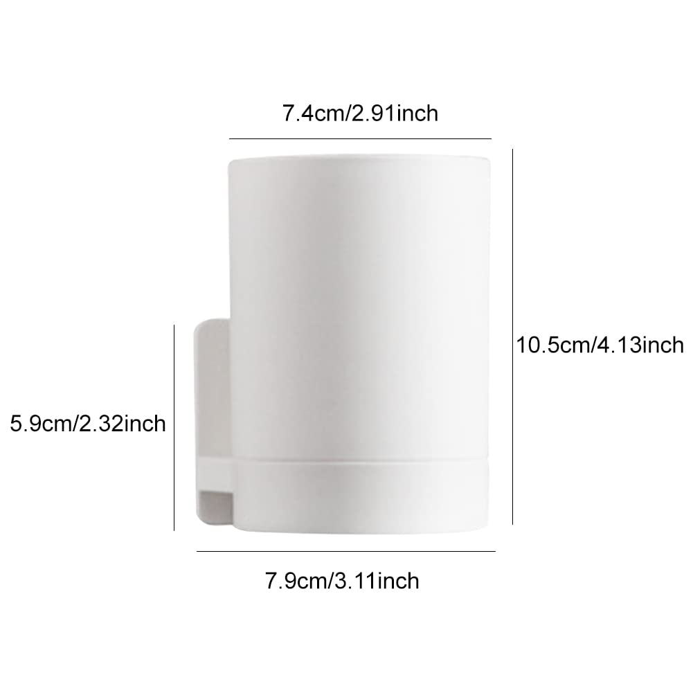 Anwangda Wall Mounted Toothbrush Holder, No Drilling Non-marking Sticker Multifunction Tooth Mug Toothpaste Accessories Sets for Bathroom to Keep