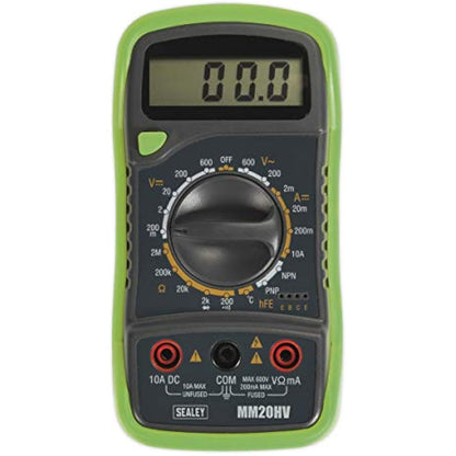 Sealey Mm20Hv Digital Multimeter 8 Function with Thermocouple Hi-Vis