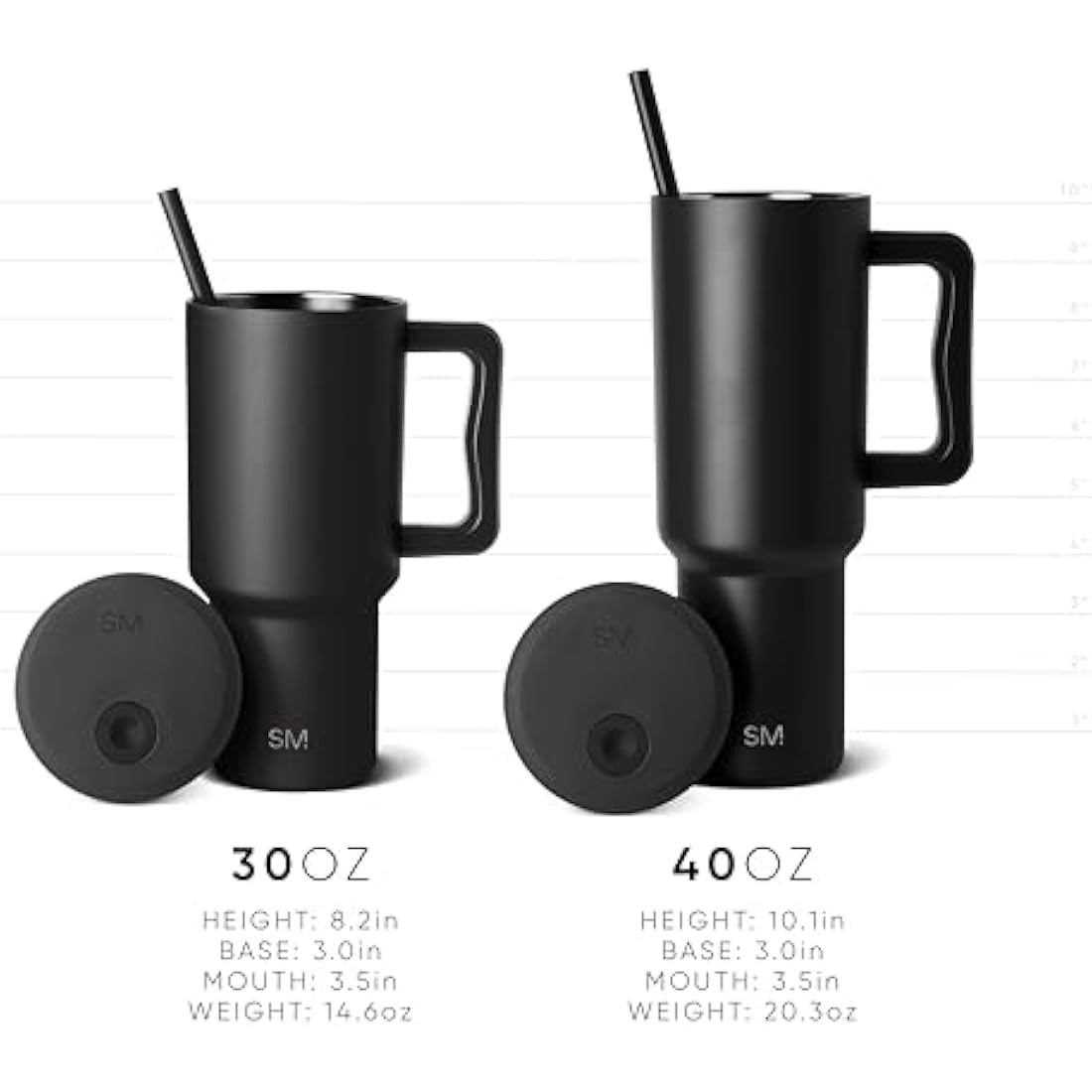 Simple Modern Tumbler 40 oz with Handle and Straw | Insulated Stainless Steel Water Bottle Iced Coffee Cup Travel Mug | Gifts for Women & Men | Trek | 1180ml | Sea Glass Sage
