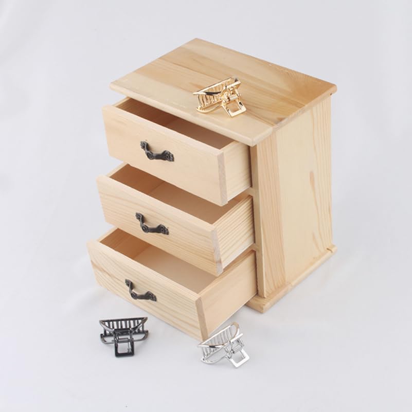 NUOBESTY 2pcs Wooden Cabinets with 3-tier Drawers Desk Storage Boxes for Office Home Jewelry Makeup Organization