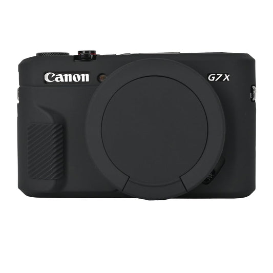 G7X2 Case, Camera Case for Canon G7 X Mark II, Soft Silicone Protective Cover with Removable Lens Cover for Powershot G7X Mark II DSLR Camera,Black