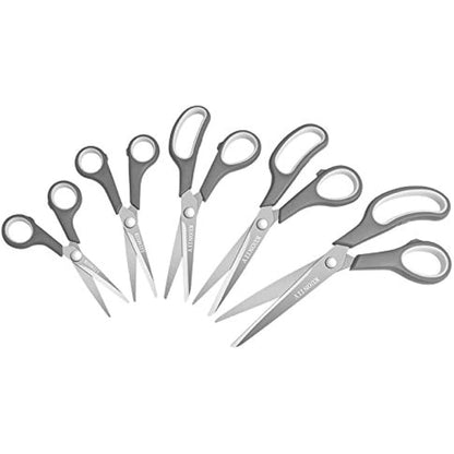 KUONIIY Scissors Ultra Sharp Blades Soft Comfort-Grip Handles Multi-Purpose Scissors Set of 5