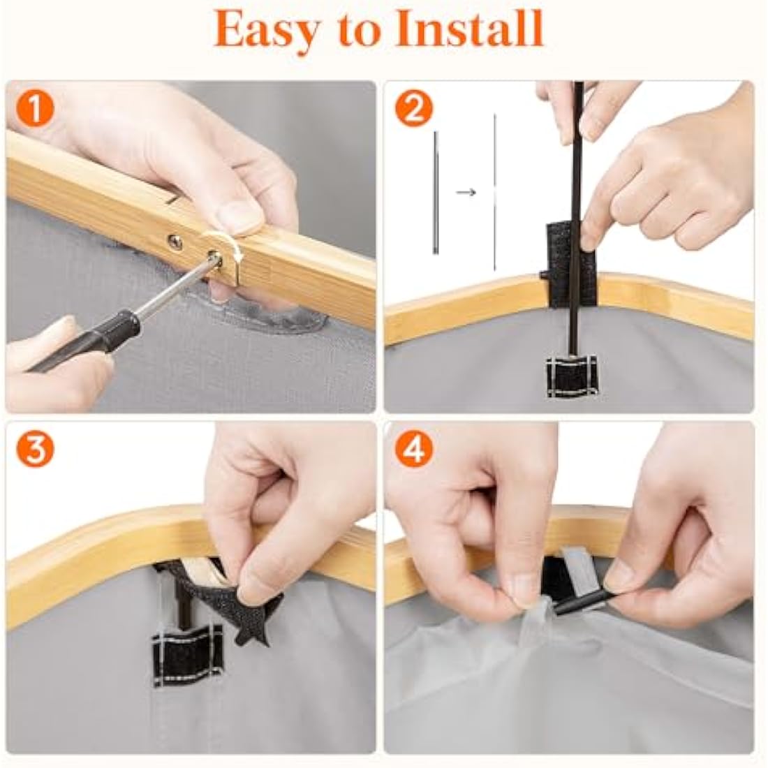 Lifewit 120L Laundry Basket with Lid, Clothes Hampers for Laundry with Bamboo Handles and A Removable Laundry Bag, Large Foldable Laundry Hamper for Bedroom, Bathroom, Dorm, Laundry Room, Light Gray