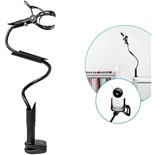 Flexi Twist | Universal Baby Monitor Holder | Secure with Straps & Clamp to Furniture | No Drilling Required | Flexible Baby Camera Mount | Baby Monitor Shelf Parent